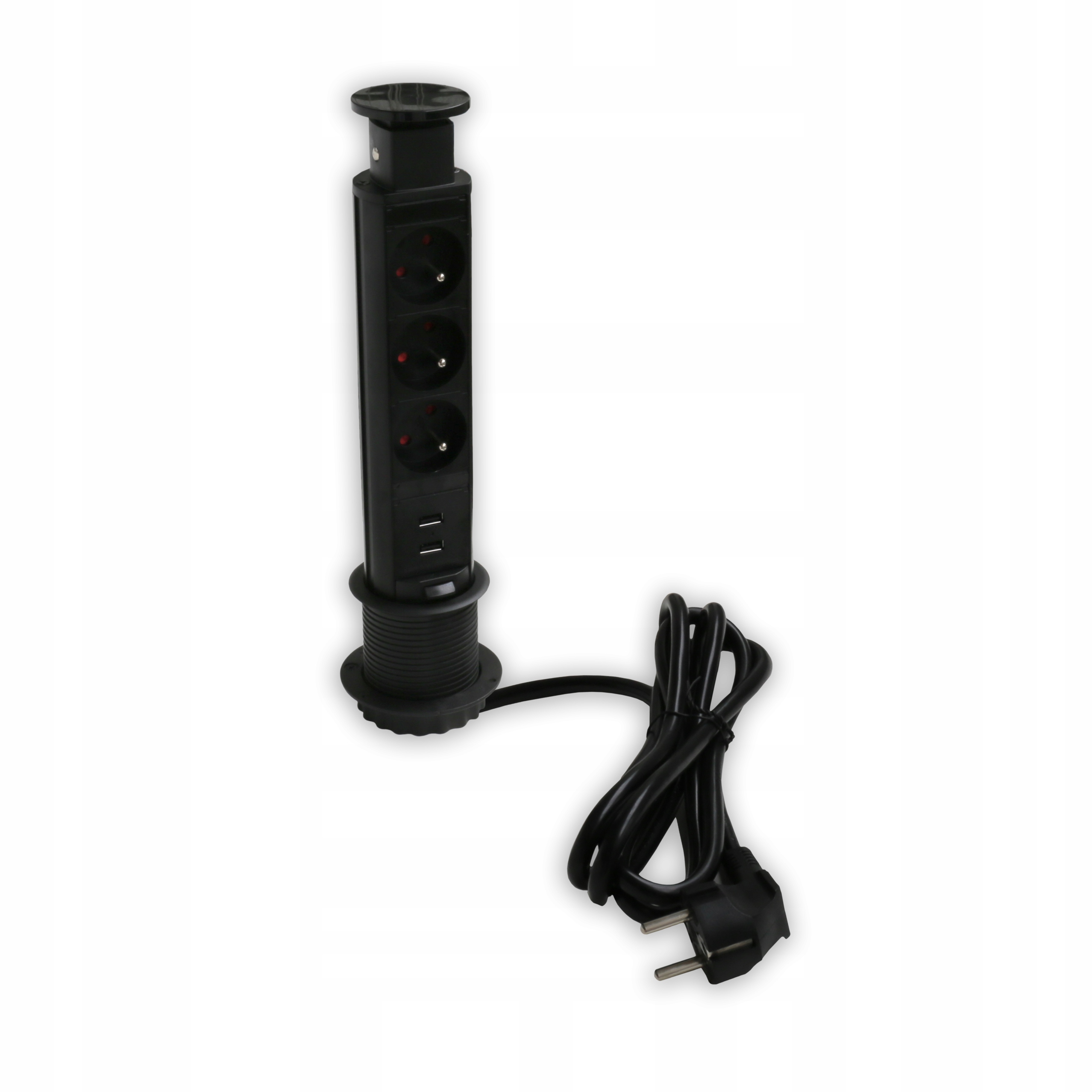 Elektrická zásuvka, stolová USB Heros čierna